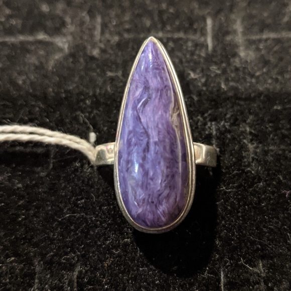SOLD* charorite and .925 silver ring, size 7 - Picture 5 of 5